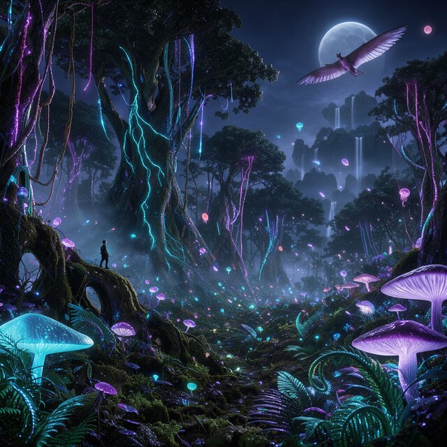 Image I4, seed 123, Alien forest, enhancer off