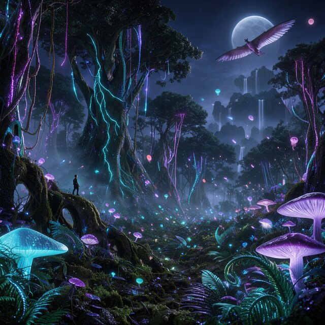 Image I4, seed 123, Alien forest, enhancer off
