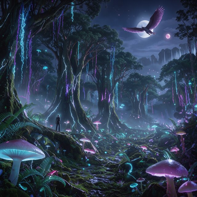 Image I4, seed 456, Alien forest, enhancer off