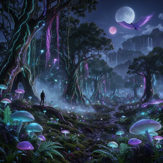 Image I4, seed 123, Alien forest, enhancer off