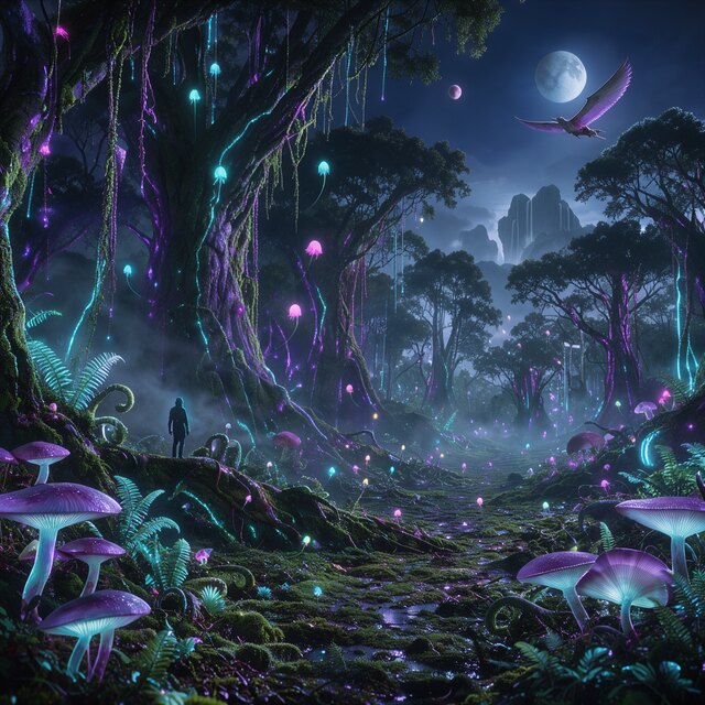 Image I4, seed 456, Alien forest, enhancer off