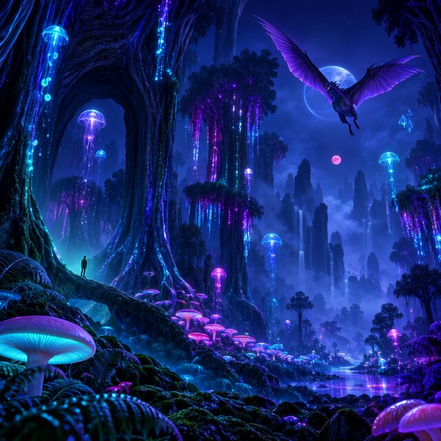 Image I4, seed 456, Alien forest, enhancer off