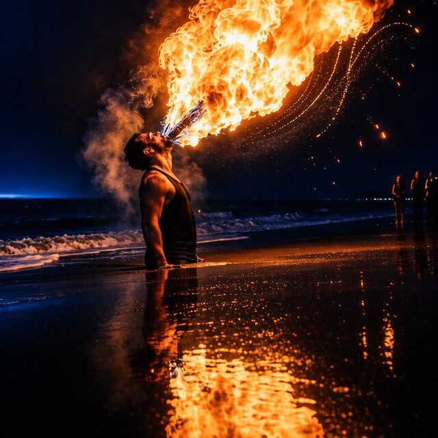 Image I2, seed 123, Fire breather, enhancer off