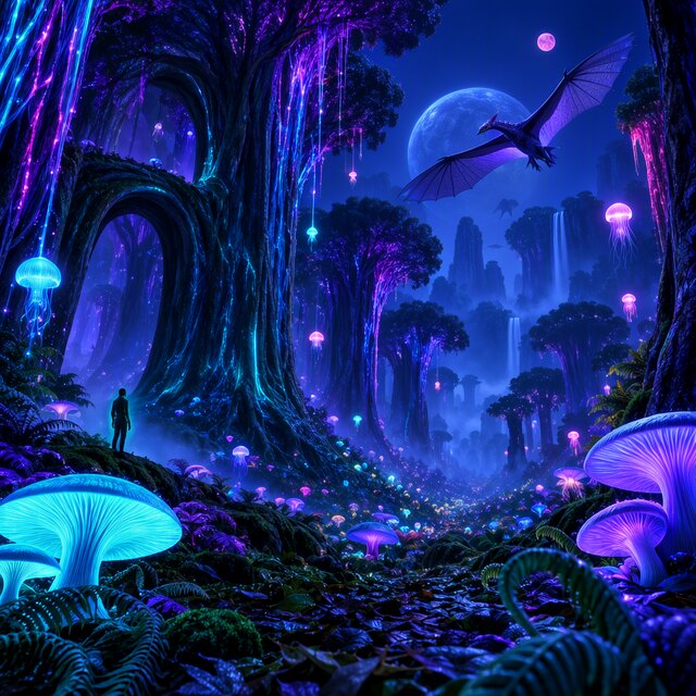Image I4, seed 123, Alien forest, enhancer off