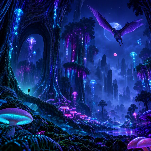 Image I4, seed 456, Alien forest, enhancer off