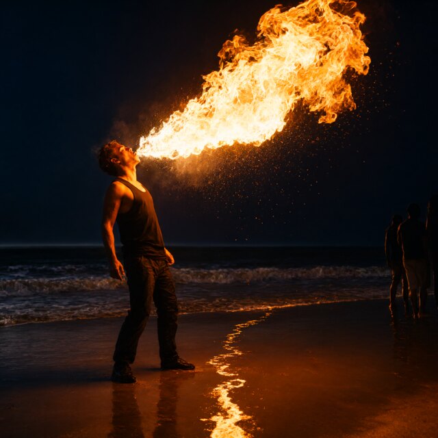 Image I2, seed 42, Fire breather, enhancer off