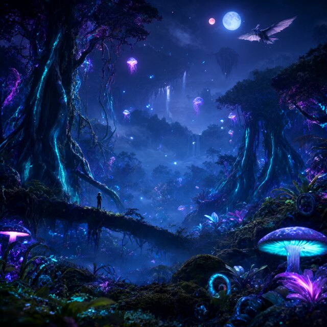 Image I4, seed 123, Alien forest, enhancer off