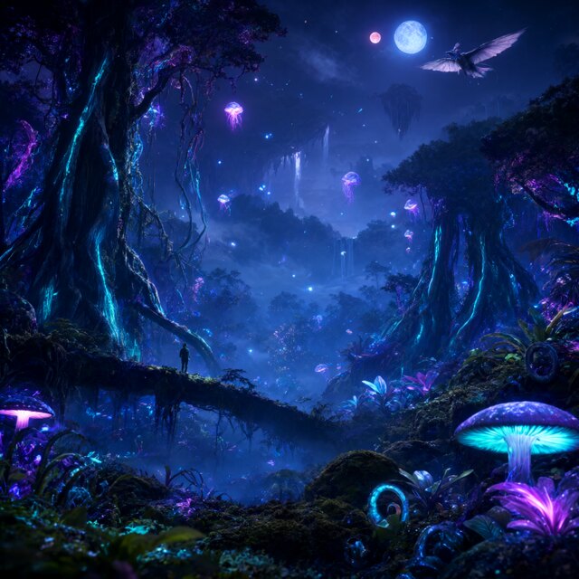 Image I4, seed 123, Alien forest, enhancer off