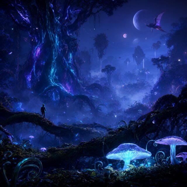 Image I4, seed 456, Alien forest, enhancer off