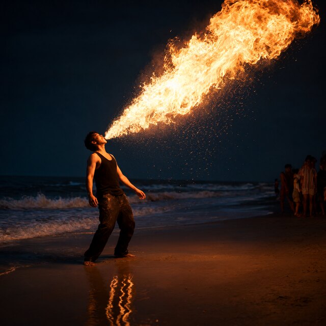 Image I2, seed 123, Fire breather, enhancer off