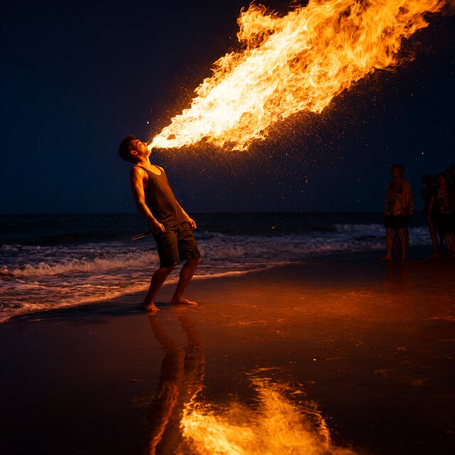 Image I2, seed 42, Fire breather, enhancer off