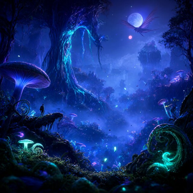 Image I4, seed 456, Alien forest, enhancer off